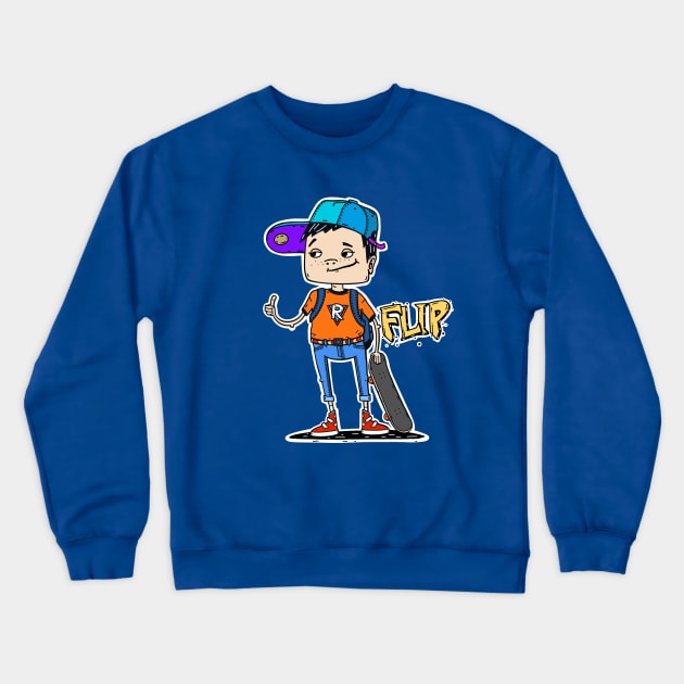 Funny skater dude Crewneck Sweatshirt by hyperactive